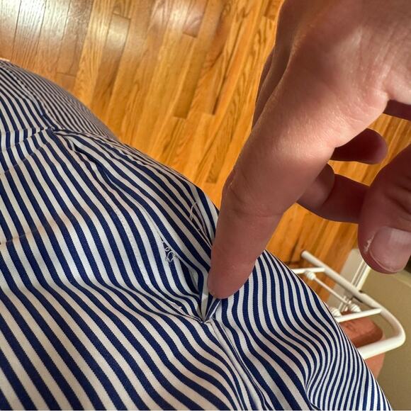 NWT Polo Ralph Lauren Blue White Striped Cotton Long Sleeve Mini Dress 6 - Picture 5 of 14